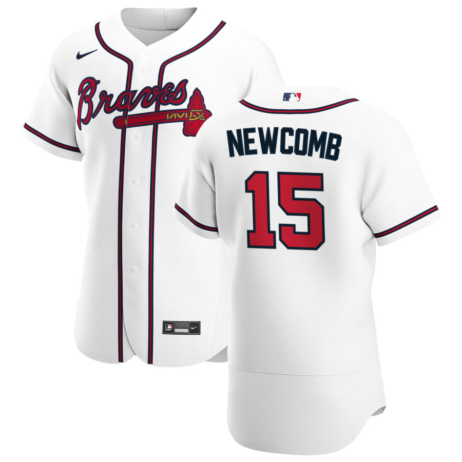 Atlanta Braves #15 Sean Newcomb Men Nike White Home 2020 Authentic Player MLB Jersey